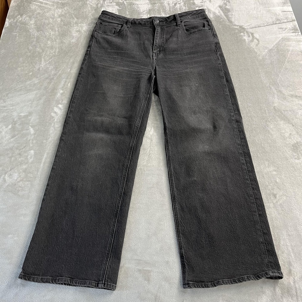 Quince Black Wide Leg Jeans - Washed Black Denim